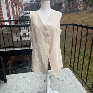 Mina Self Elegant Cream Vest Size Large